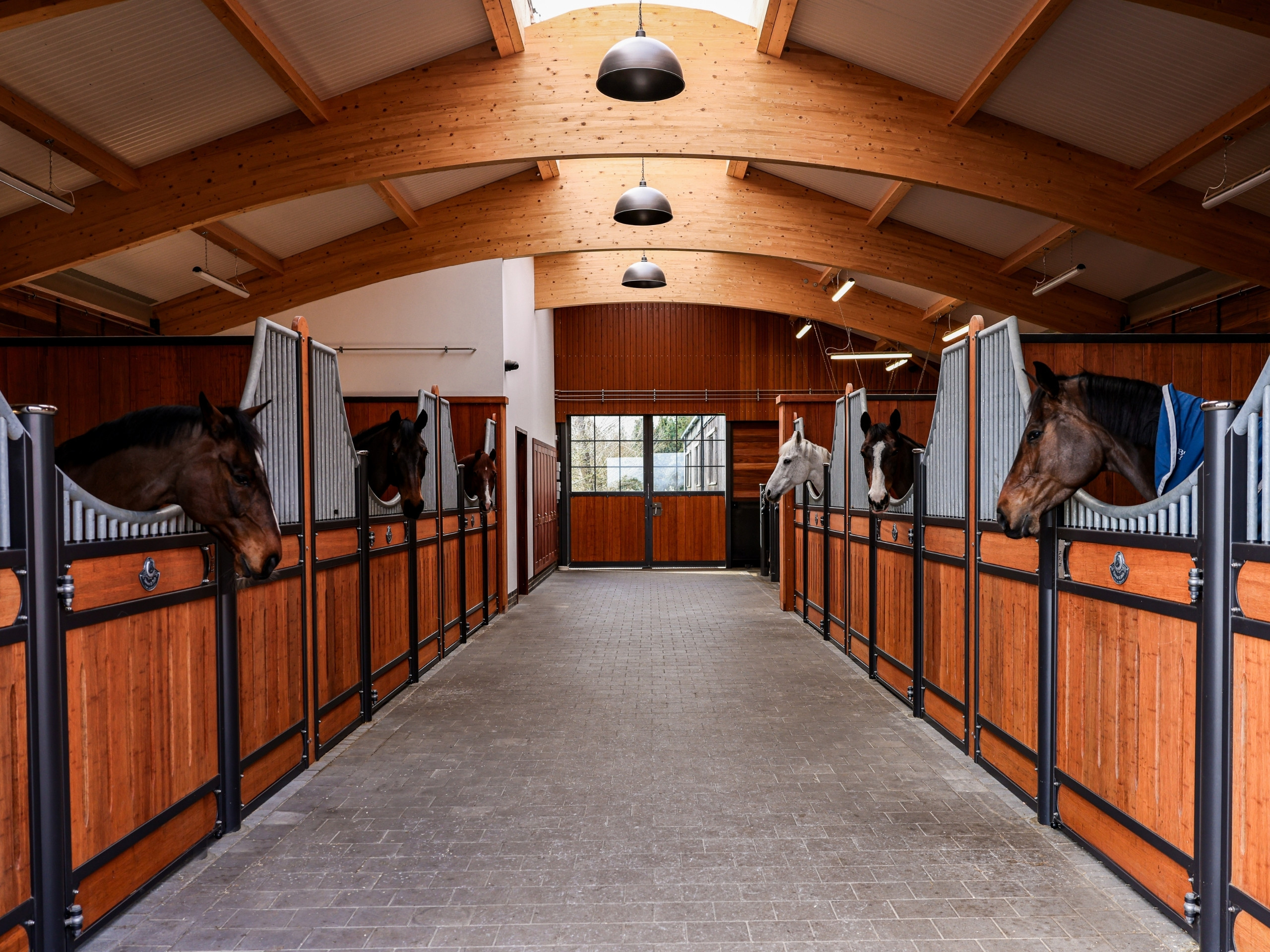 Stallgasse mit Boxenmodellen Bremen auf Hill Farm